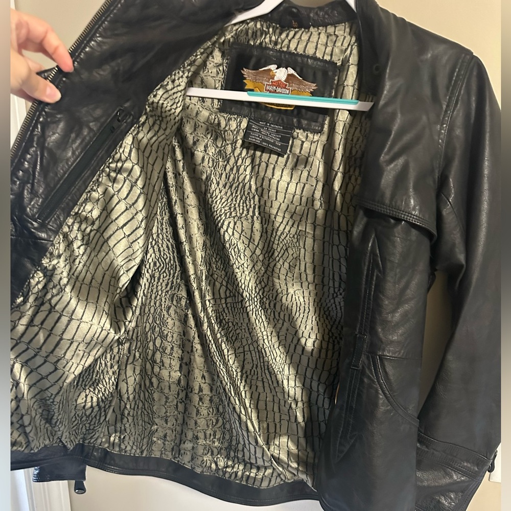 HARLEY DAVIDSON black leather womens jacket